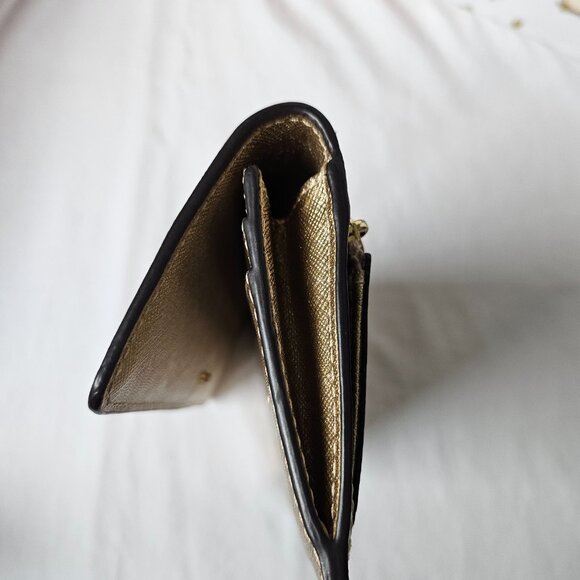 Michael Kors Pale Gold Stud Leather Flat Continental Wallet - Picture 5 of 5